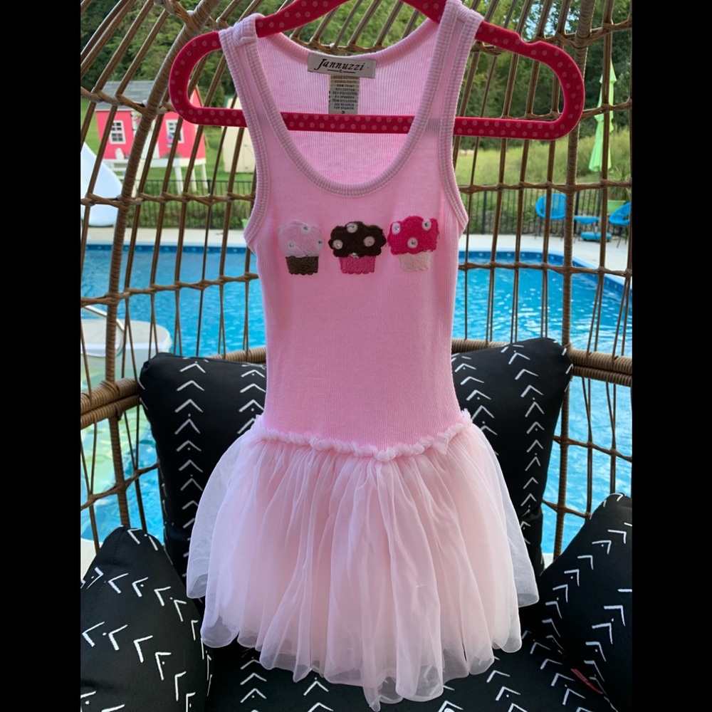 JANNUZZI CUPCAKE TUTU DRESS RIBBED TANK PINK 3T 3